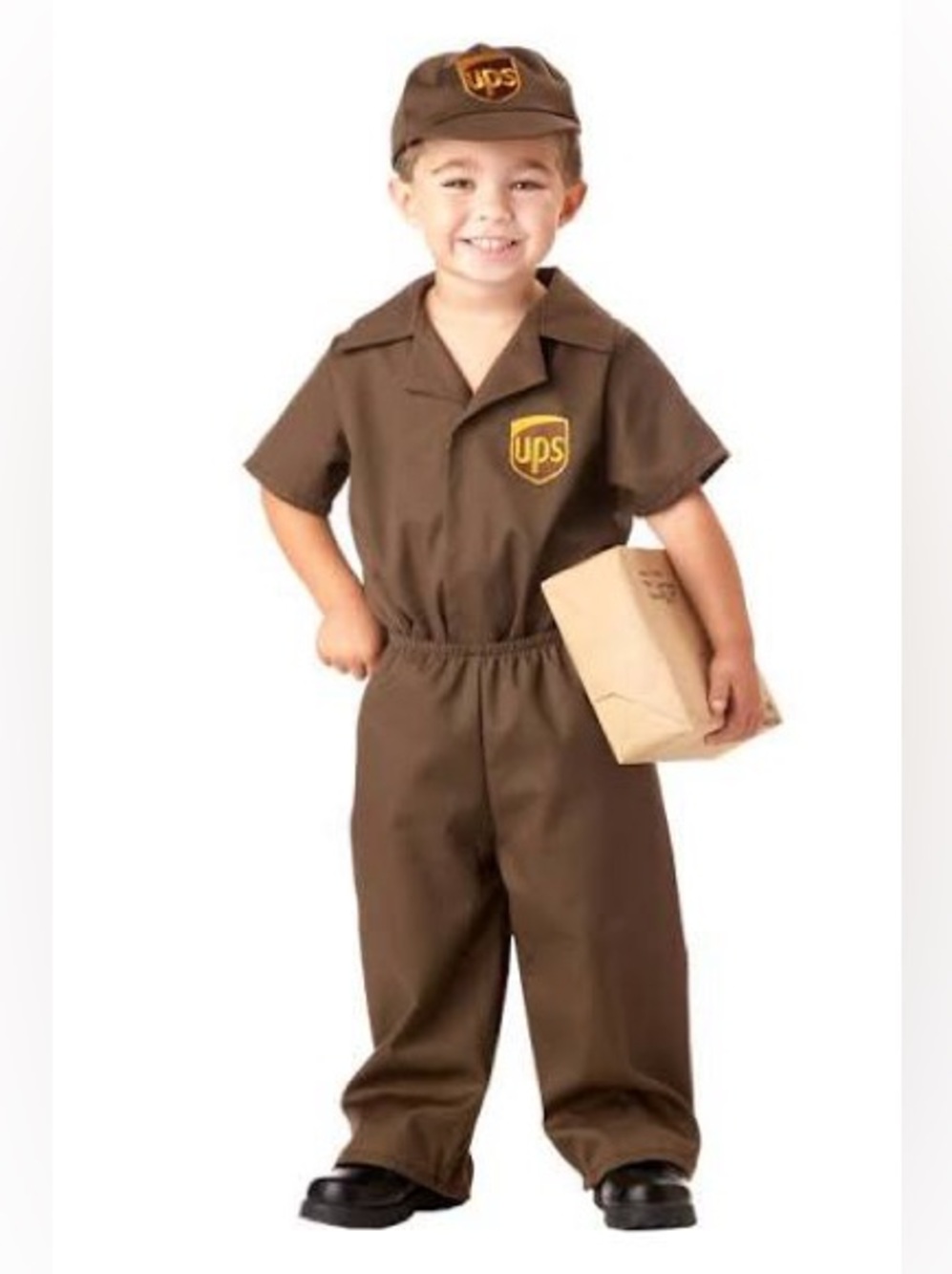 UPS Driver Costume Set Toddler 2T-4T Hat Shirt Pants 3 Pc Costume Collections